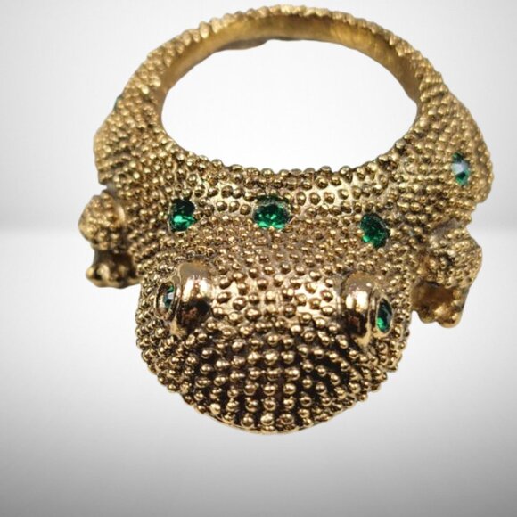 Stunning Super Rare Paris Frog Magnifying Glass Paperweight - Swarovski Crystal - Picture 3 of 9